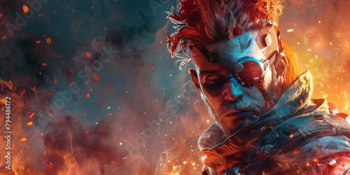 A character from the game. Website header or desktop wallpaper