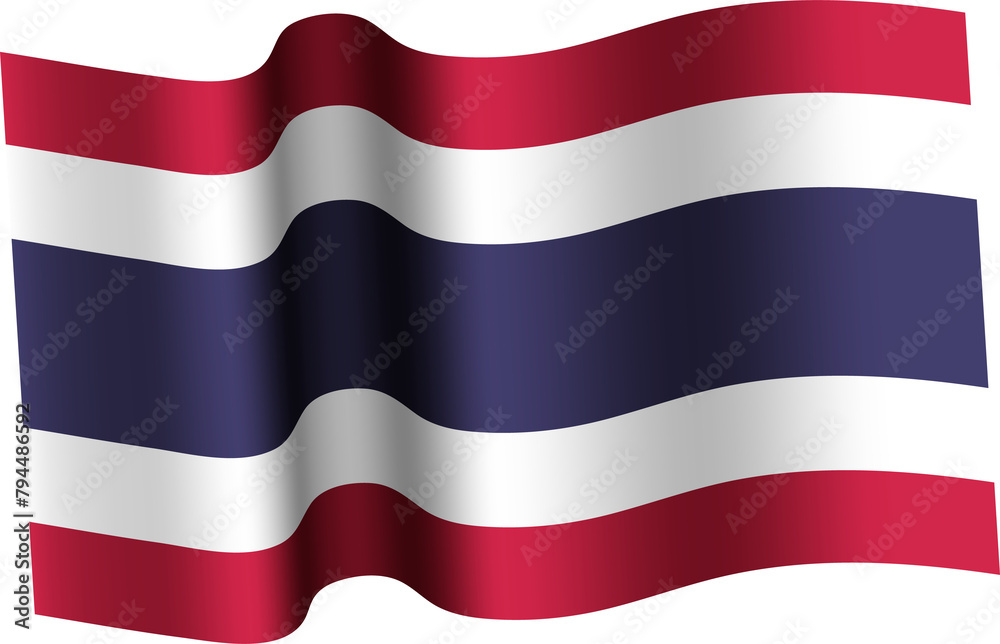 Naklejka premium Thailand Waving Flag 3D Realistic