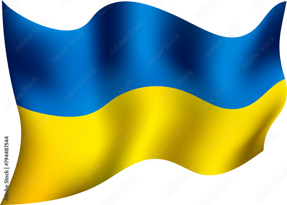 Obraz premium Ukraine Waving Flag 3D Realistic