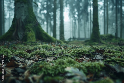 Forest Ground Moderate Mystical Wilderness: A Forest adorned with Moss and a Sturdy Tree Trunk.