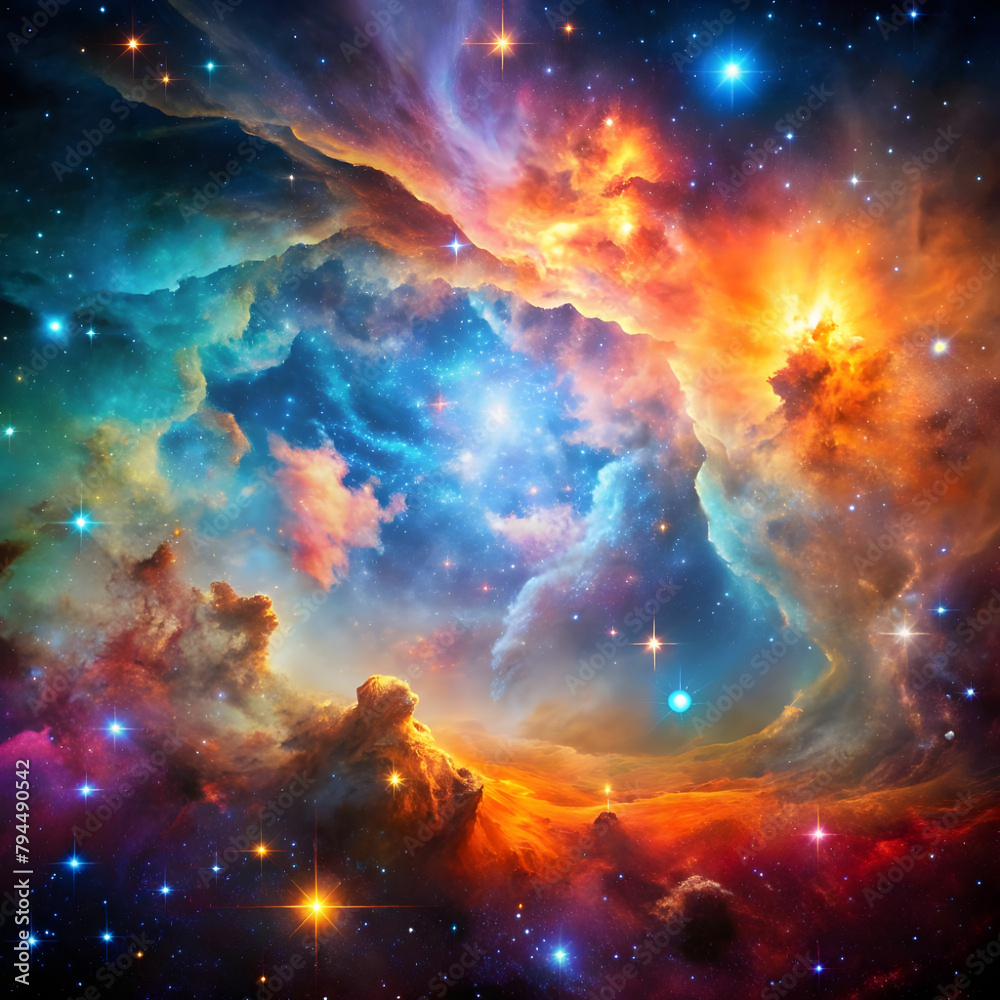 colorful space galaxy cloud nebula stary night co