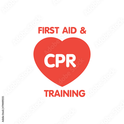 CPR logo. Medical resuscitation In an emergency. Vector clipart medical signs red icon image isolated on white background design illustration