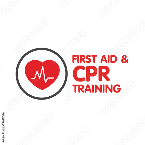 CPR logo. Medical resuscitation In an emergency. Vector clipart medical signs red icon image isolated on white background design illustration