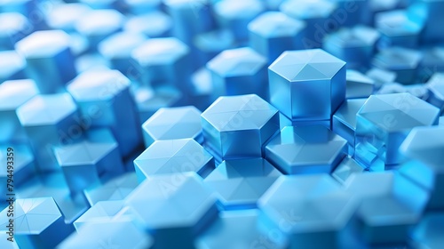blue hexagon abstract presentation background 