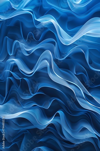 Design a captivating abstract background characterized by intricate blue wave elements 