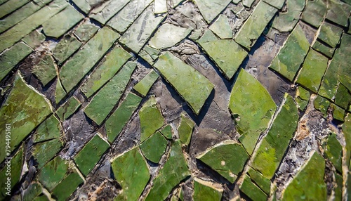 cracked metal plate with army pattern