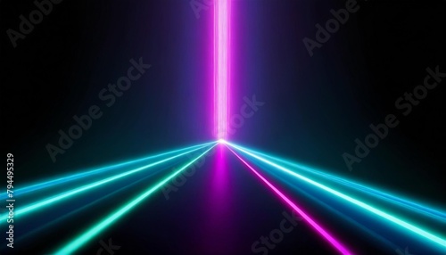 vertical glowing neon line laser ray signal bright color generative ai