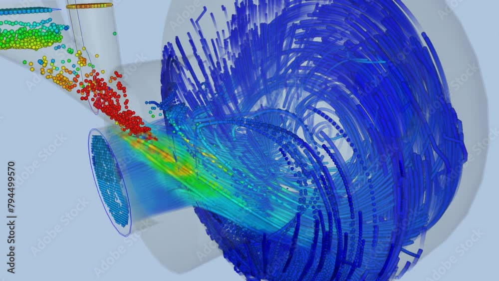 CFD simulation Computational fluid dynamics - mixer airflow simulation