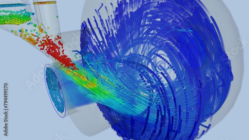 CFD simulation Computational fluid dynamics - mixer airflow simulation