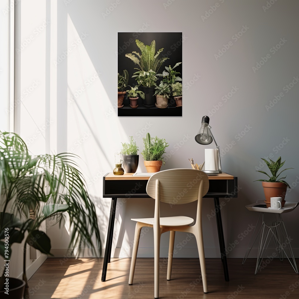 Modern Greenery: Chic Plants on Black Table Setting Modern Greenery: Chic Plants on Black Table Setting