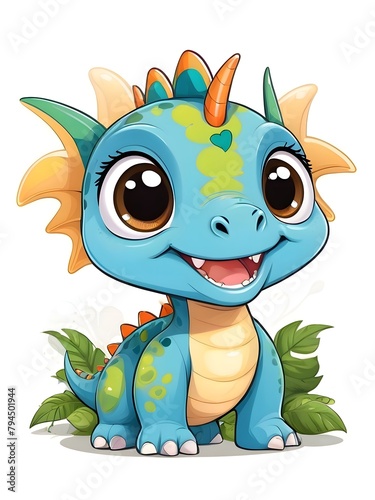 Dinosaur in cartoon style 