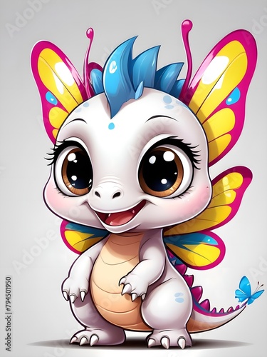 Dinosaur in cartoon style 