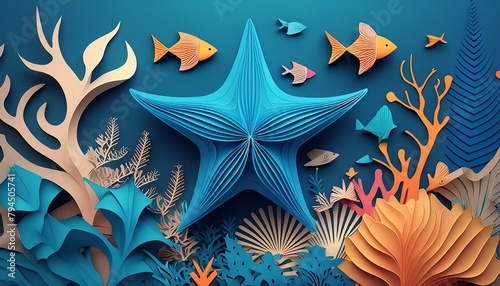 Étoile de mer bleue photo