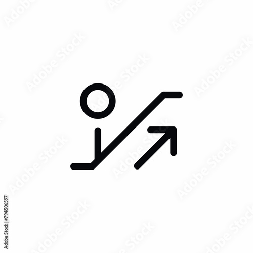 escalator upstairs up person icon