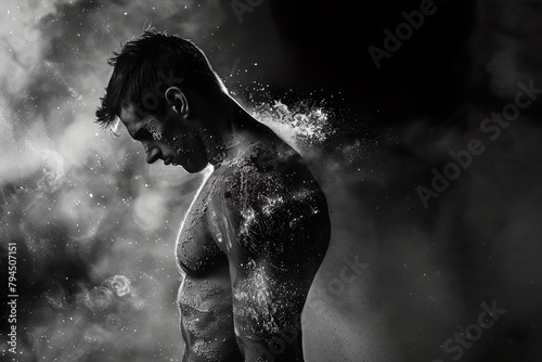 Monochrome Athlete: A Moment Caught in Mist