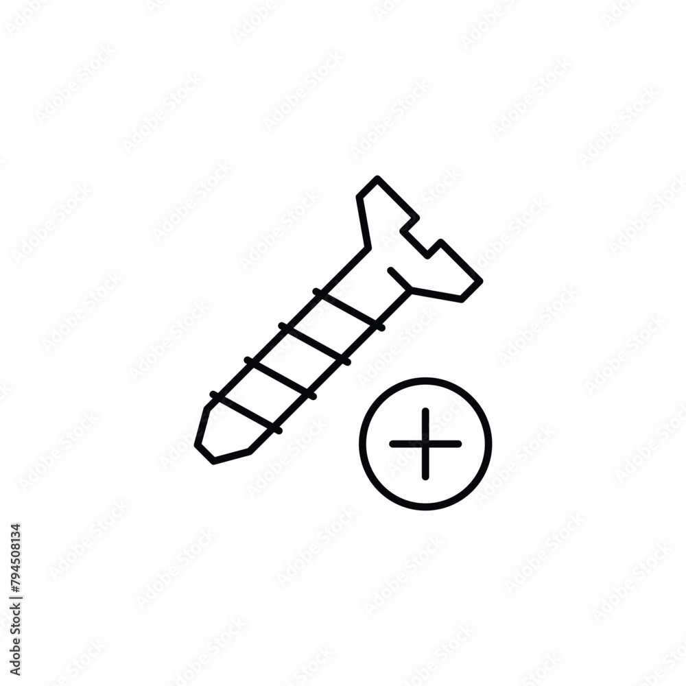 screw bolt cross plus icon