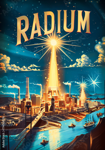 publicité vintage des années 50 faisant la promotion du radium comme énergie du futur
