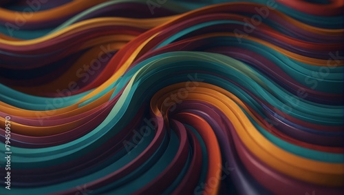 Collection of 3D-rendered abstract curved lines Generative AI