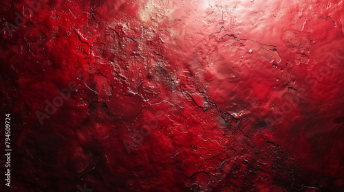 Textured red surface with intricate cracks and variations in shading photo