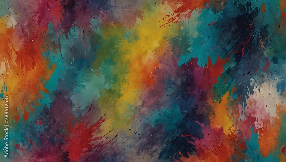 Contemporary wallpaper featuring an abstract, multicolored painting design Generative AI