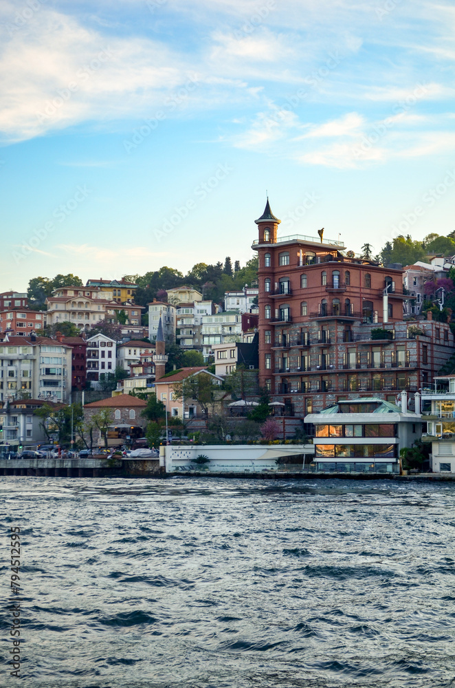 old building and view of the bosphorus, istanbul