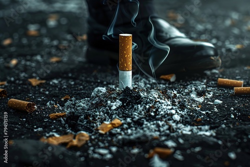 cigarette being crushed on ground