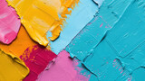 textured acrylic paint strokes in bright colors