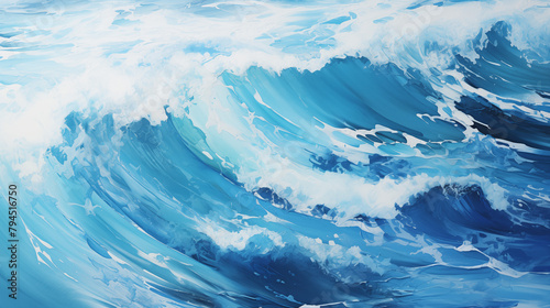 Dynamic Ocean Swell Illustration for Prints and Web Use