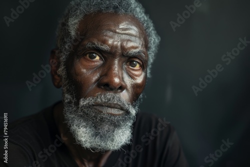 Weathered face of an elderly man
