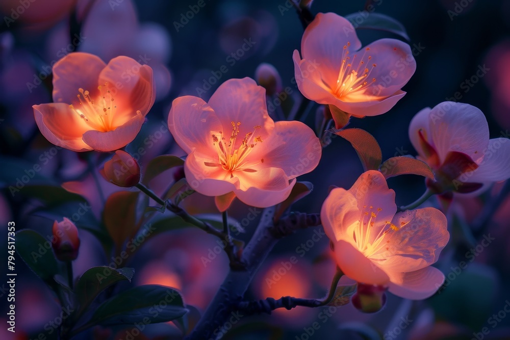 Vibrant Floral Bloom in the night