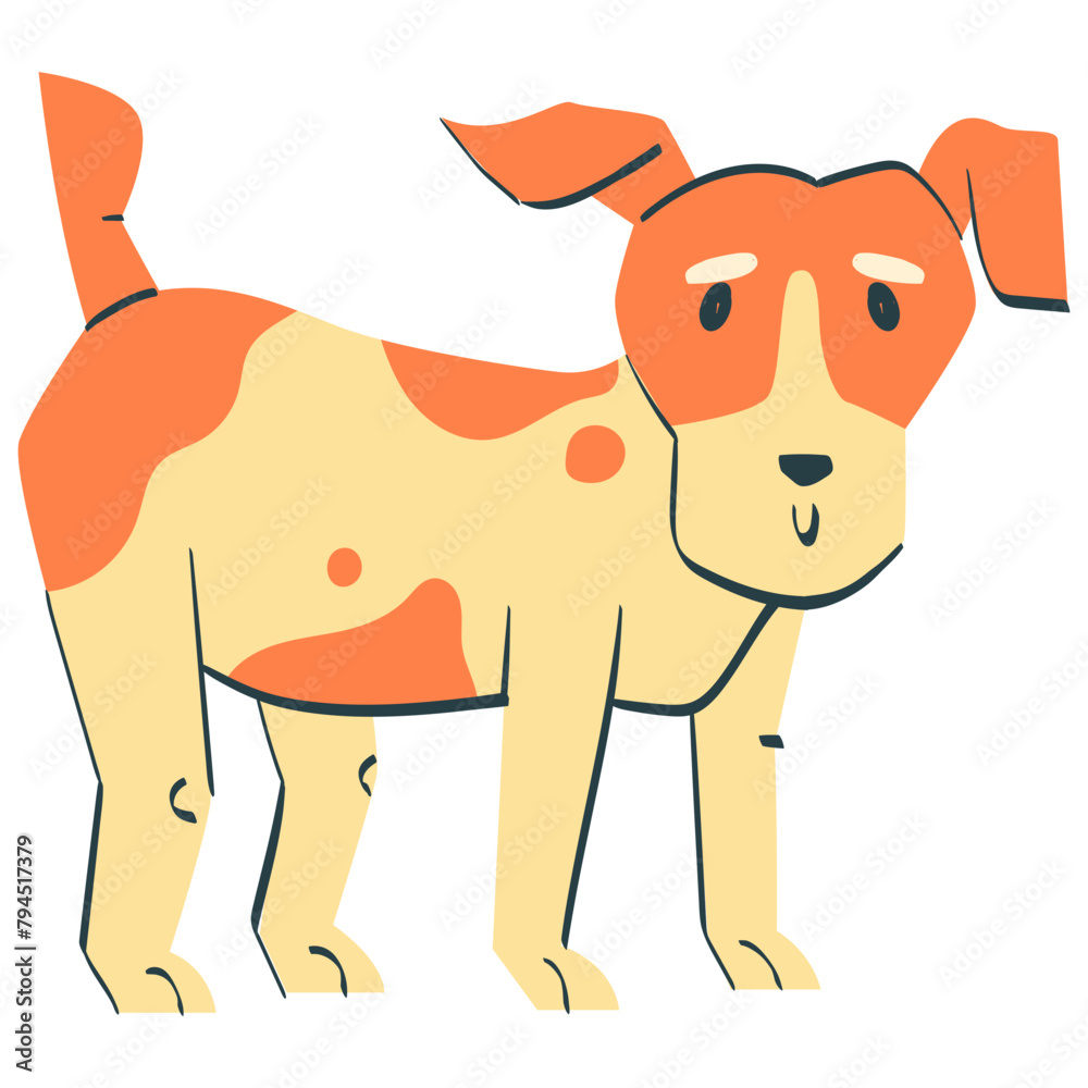 Russel Terrier Dog pet handdrawn illustration Russel Terrier Dog pet handdrawn illustration