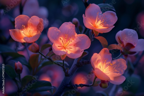 Vibrant Floral Bloom in the night