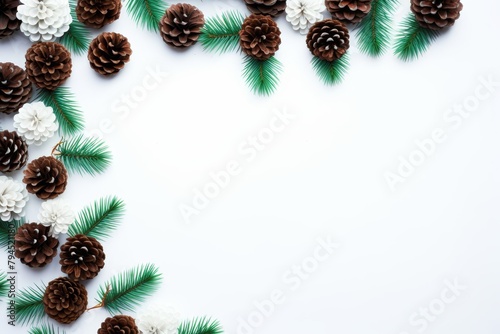 Festive pine cone and greenery arrangement