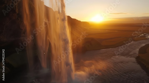 view of the waterfall at sunset © jongaNU