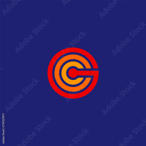 GC or GCC monogram logo red yellow color.