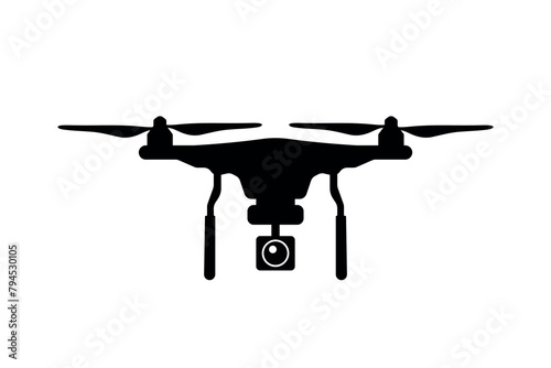 Drone aerial camera black icon, drones, unmanned aerial vehicles UAV vector symbol