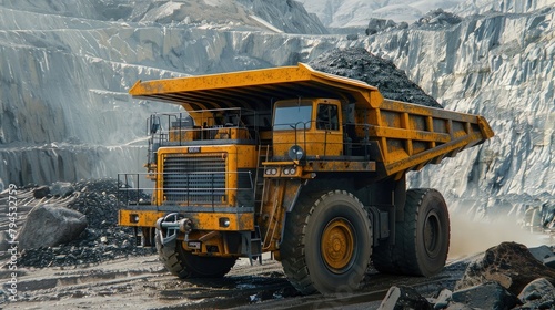 big yellow mining truck for coal anthracite © Shami