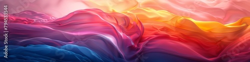 A bright abstract background with purple, pink and yellow gradient. 