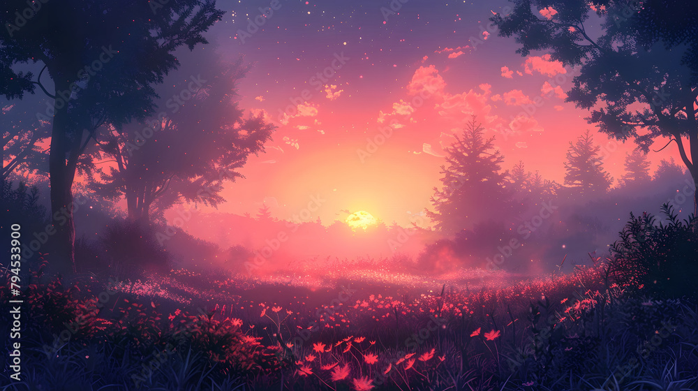 Video background for lofi music. An anime-style colorful dream scene. Cloudy weather. aesthetic views. Video background for lofi music. An anime-style colorful dream scene. Cloudy weather. aesthetic views.