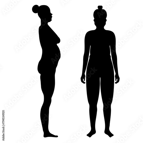Overnight woman's front and side