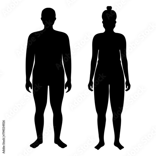 Overweight man and woman front