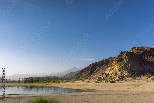 A beautiful lake shore view at lake Cahuilla, California.