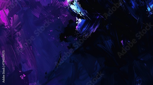 an abstract painting in the style of CRW Nevinson, dark purples, dark blues, 8k