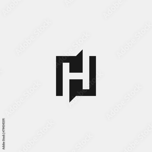 H letter logo inside black square shape. © MARIXINI