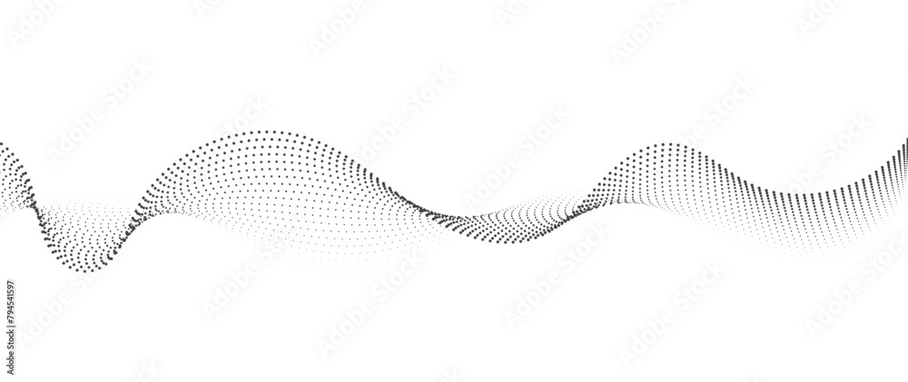 Flowing Dot Wave halftone gradient pattern on transparent background Flowing Dot Wave halftone gradient pattern on transparent background