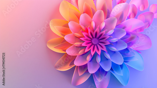 Colorful large flower on a background
