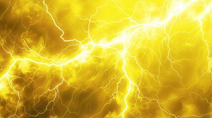 yellow lightning on night sky background