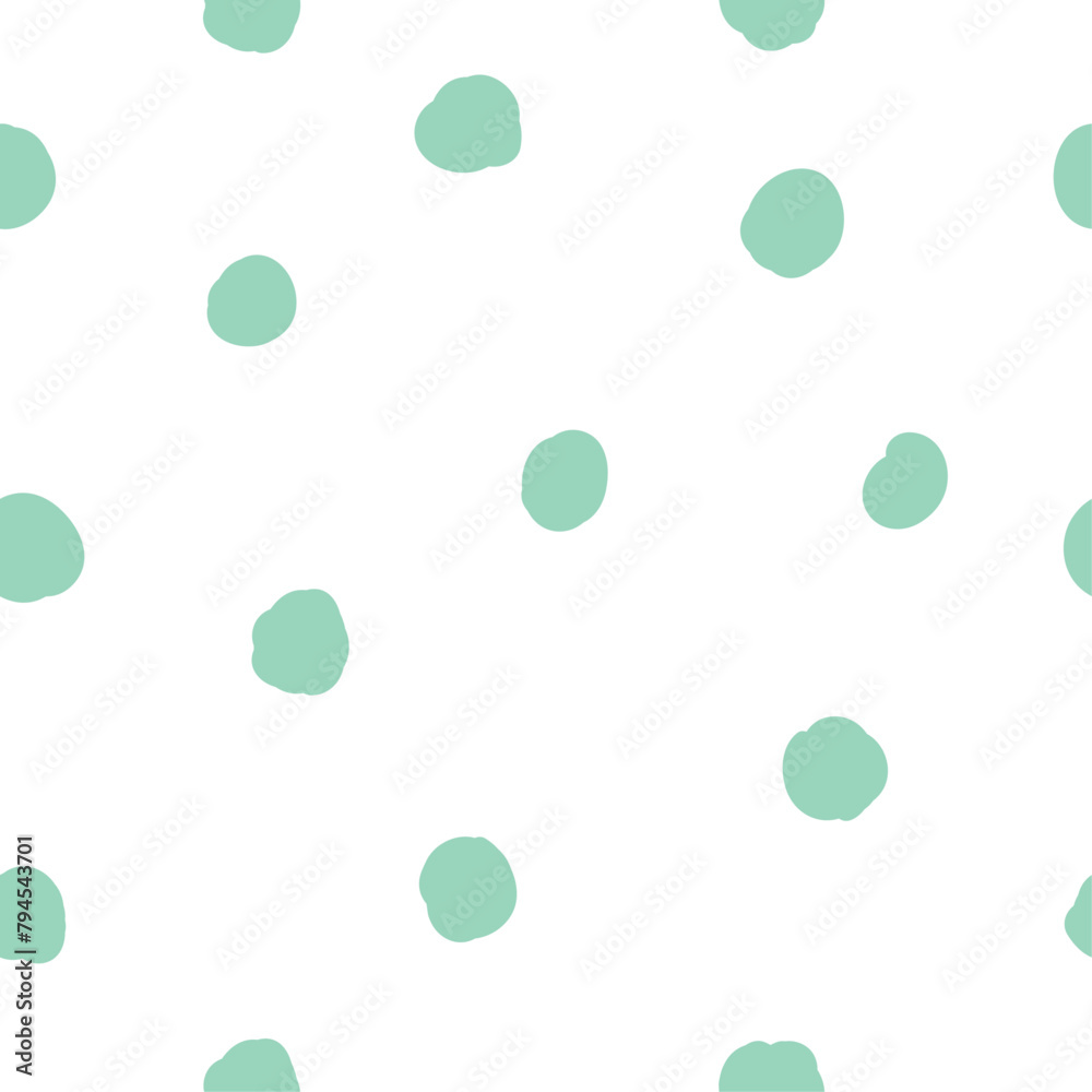 Abstract seamless pattern with aquamarine, turquoise cute adorable little doodle handwritten polka dots for babies. Can use for fabric print and design, for kids, nursery and scrapbooking, journaling Abstract seamless pattern with aquamarine, turquoise cute adorable little doodle handwritten polka dots for babies. Can use for fabric print and design, for kids, nursery and scrapbooking, journaling
