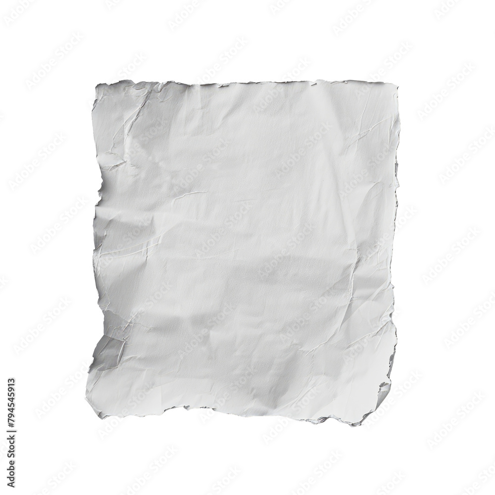 A solitary sheet of paper stands alone against a transparent background A solitary sheet of paper stands alone against a transparent background