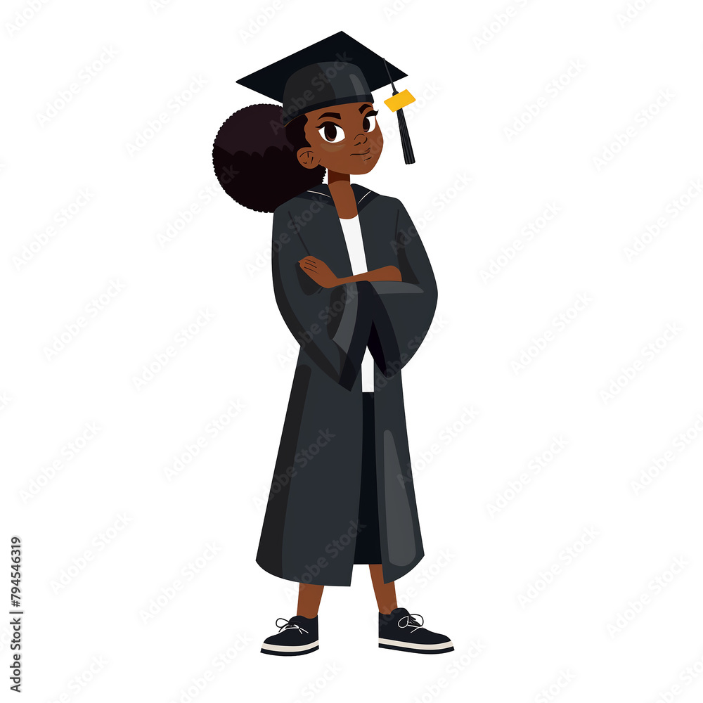 graduate with cap and gown clip art